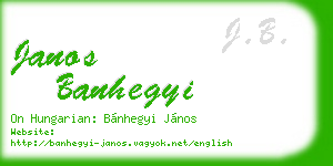 janos banhegyi business card