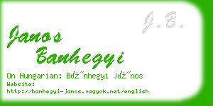 janos banhegyi business card